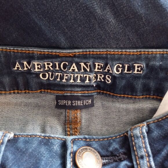 AMERICAN EAGLE Jegging Crop Mid Rise Sz 2 Women's Jrs Distressed Stretch Jeans - Picture 3 of 4